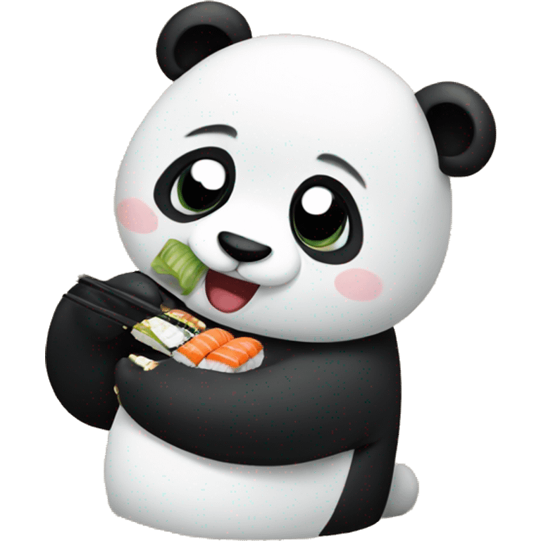 Panda eating sushi emoji