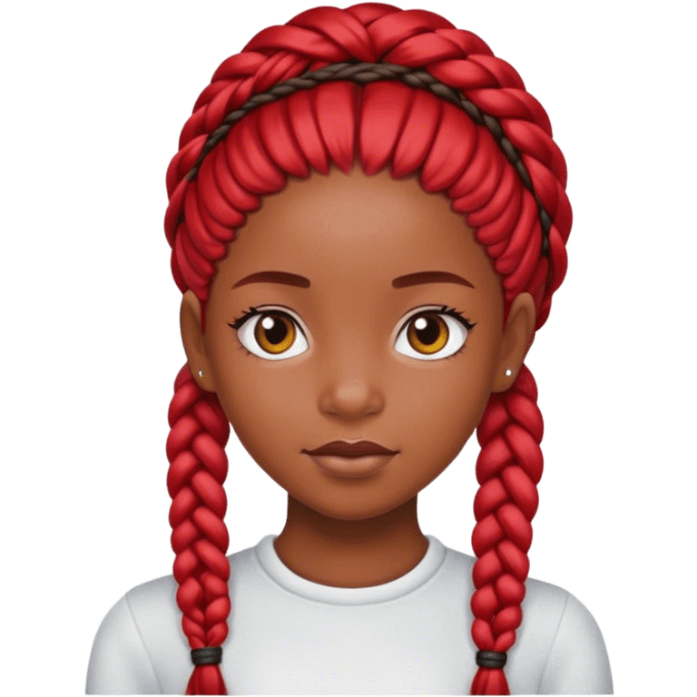 Black girl ugly with red braids emoji