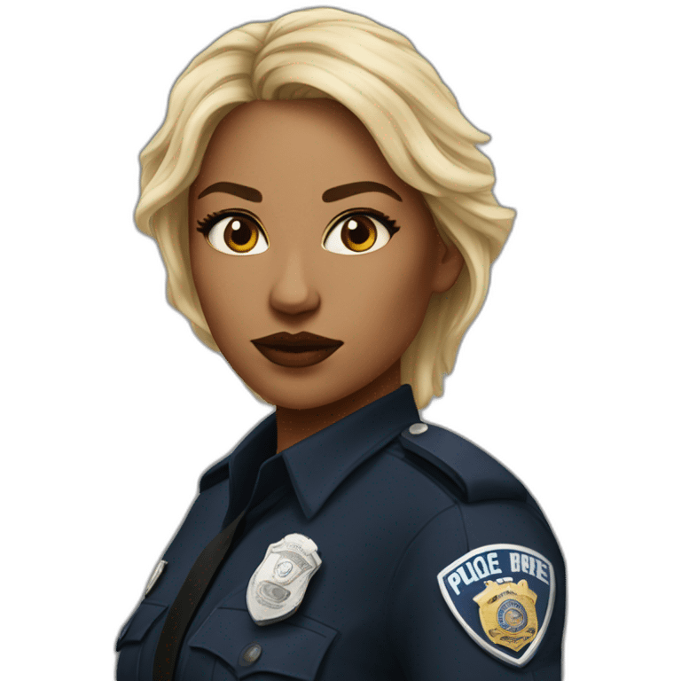 Hyper realistic badass women police emoji