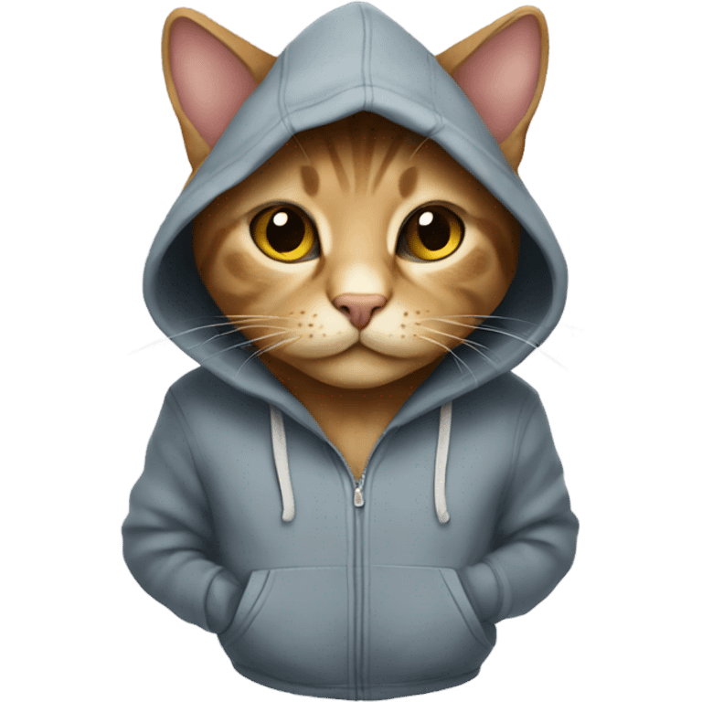 Cat wearing hoodie emoji