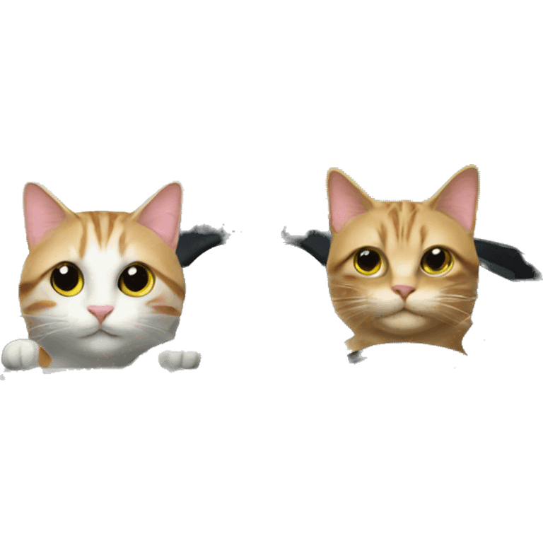 2 same cats inside of Porsche  emoji