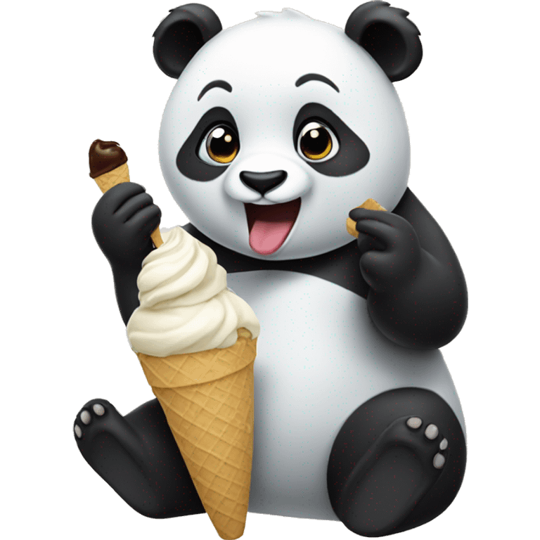 Panda eating ice cream emoji