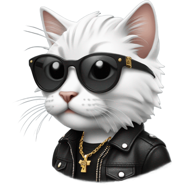 Cat dressed like ozzy osbourne emoji