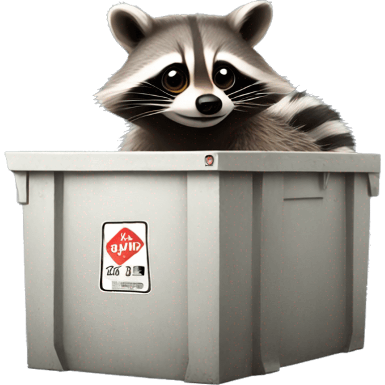 Raccoon popping out of a dumpster  emoji