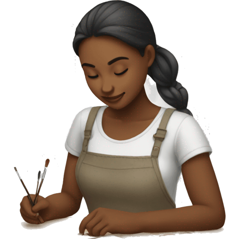 Menina pintando una  emoji