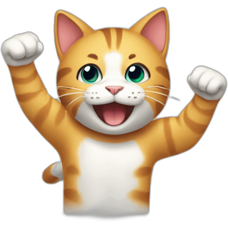 Cheering cat emoji