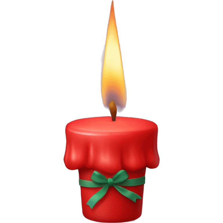 Red candle with bow emoji