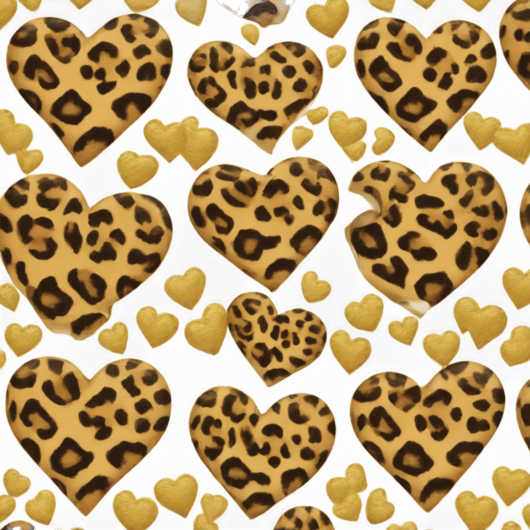 Leopard print love heart emoji