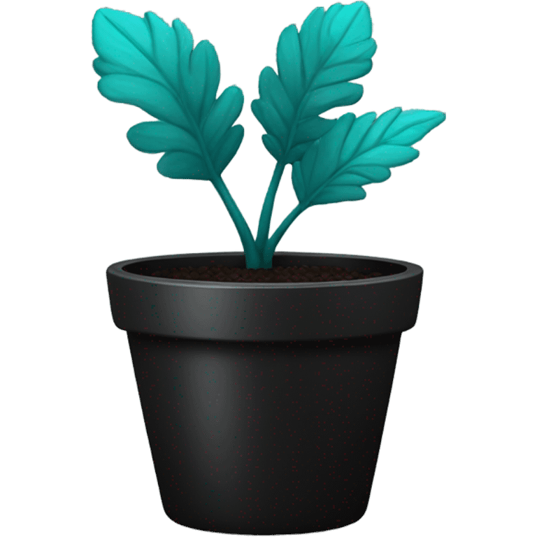 teal plant in black pot emoji