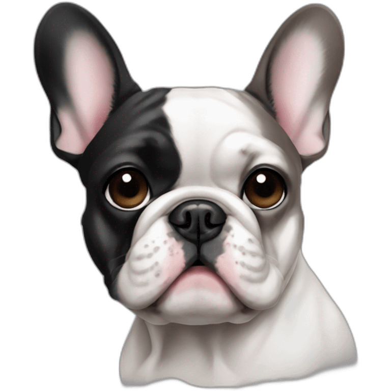 french bulldog with a black round stain on the left eye only emoji