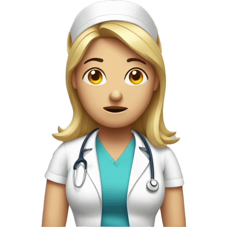 stressed unhappy nurse emoji