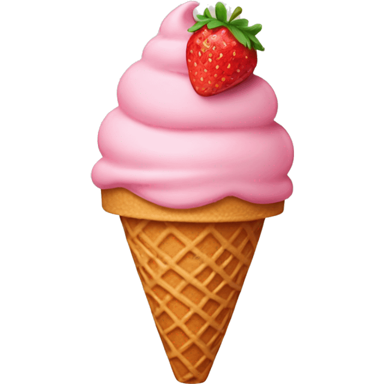 Strawberry ice cream cone emoji