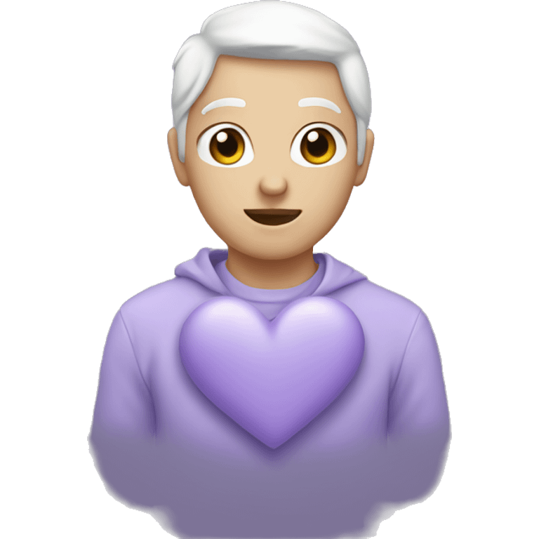 Lavender heart without face emoji