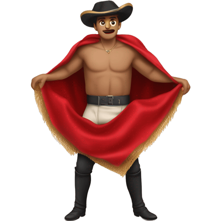 torero with a red blanket in hands emoji