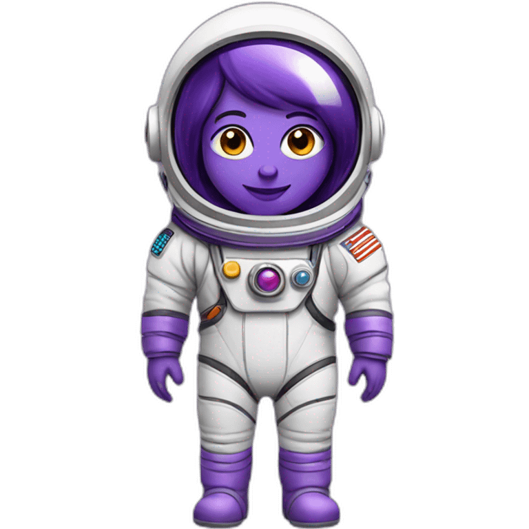 a pretty astronaut with purple color emoji