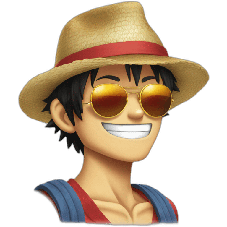 Monkey D luffy with sunglasses  emoji