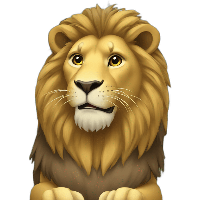 Lion sitting with money  emoji