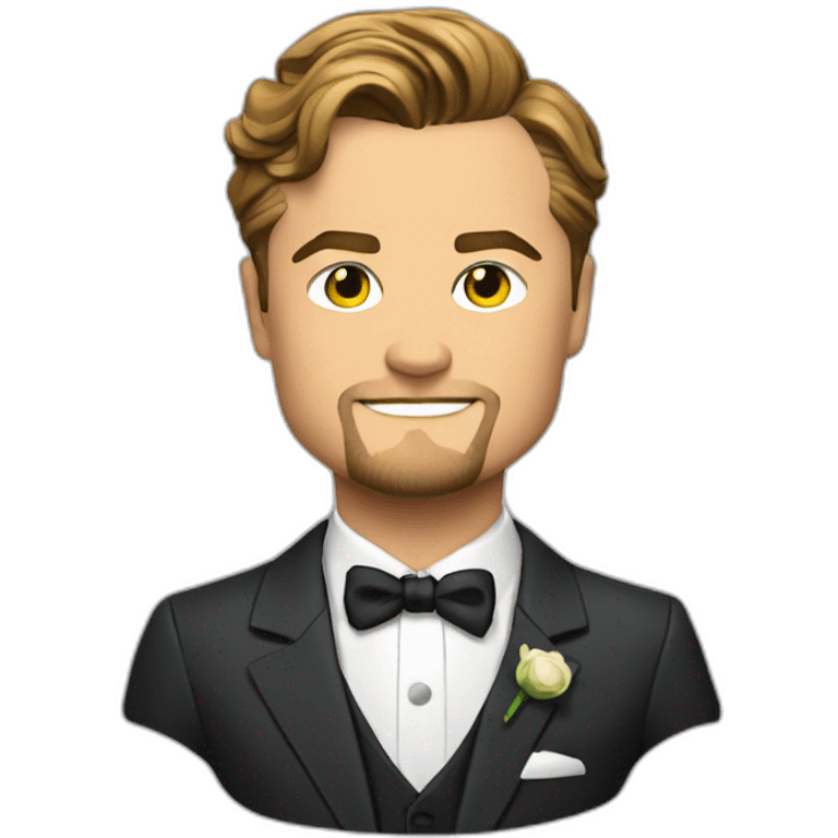 leonardo dicaprio cartoon wesring suit emoji