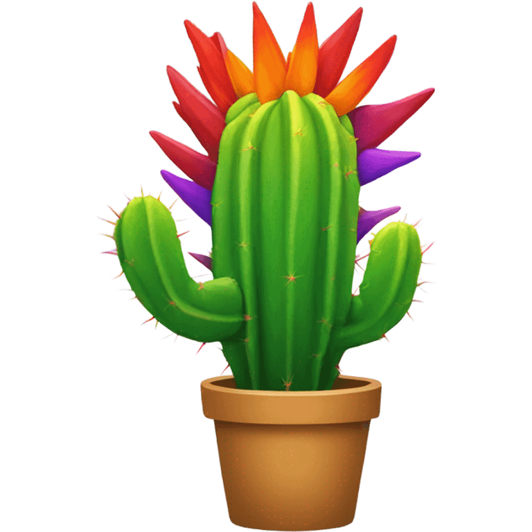 Rainbow cactus emoji