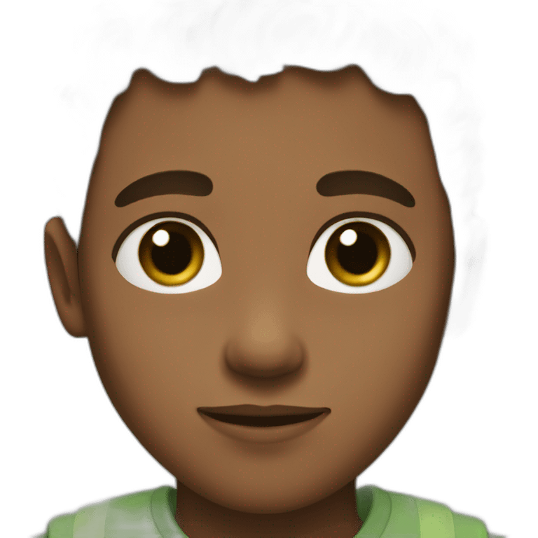 boy with brown skin color and green eyes and brown hair emoji