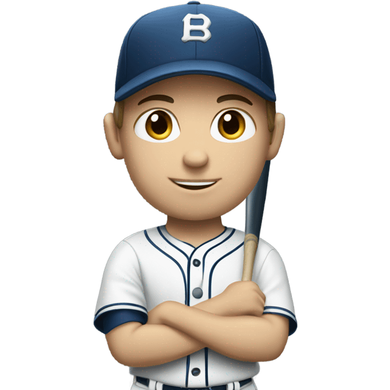 White  Brunette boy playing baseball  emoji