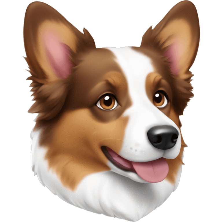 Corgi Australian shepherd brown and white emoji