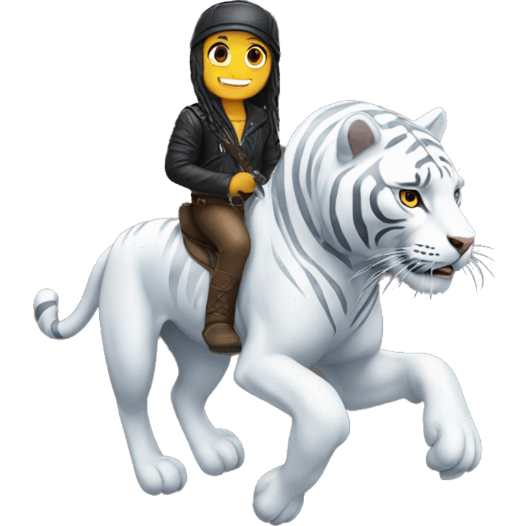 Crystal riding a hemans tiger emoji