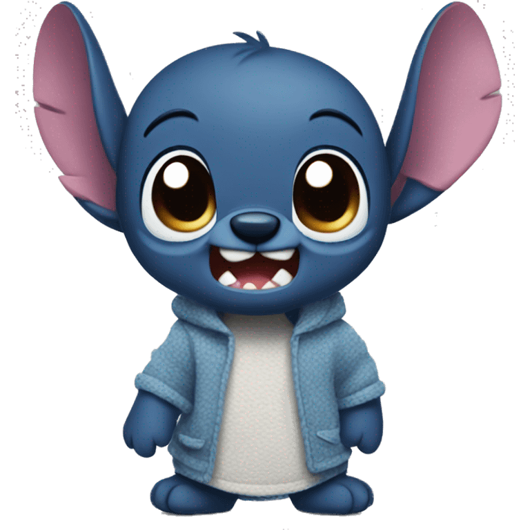 Stitch in cute emoji