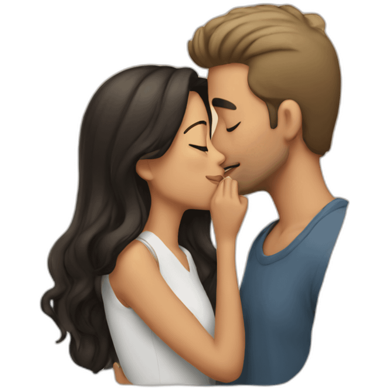 girl kissing a man emoji