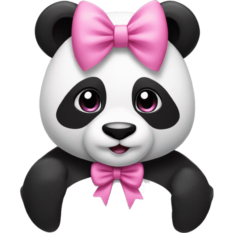 panda with a pink bow emoji