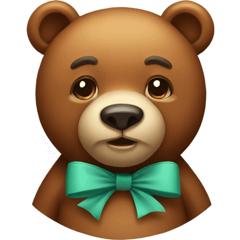 Bear with bow emoji