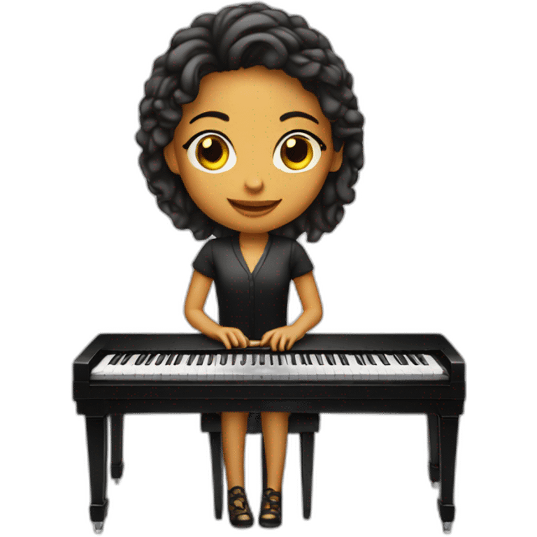 pianist girl with piano emoji