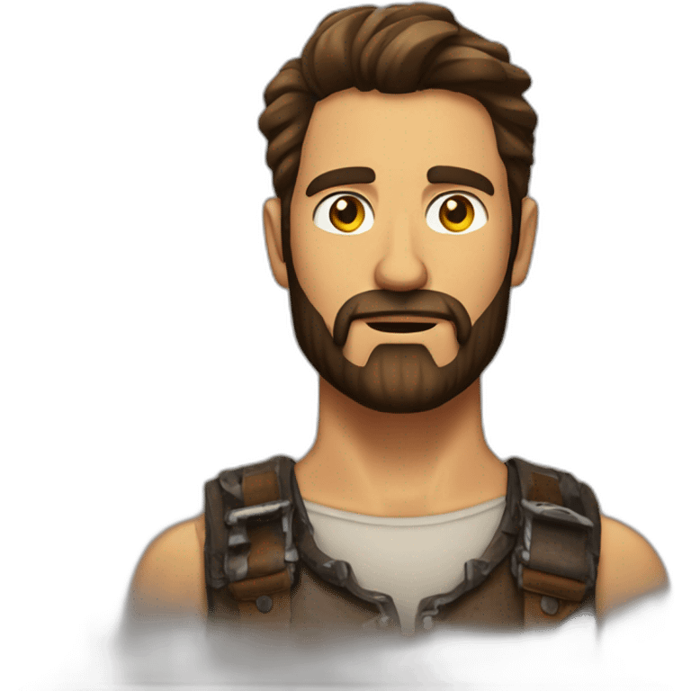 Boldness Beard Man brown hair with desperados emoji