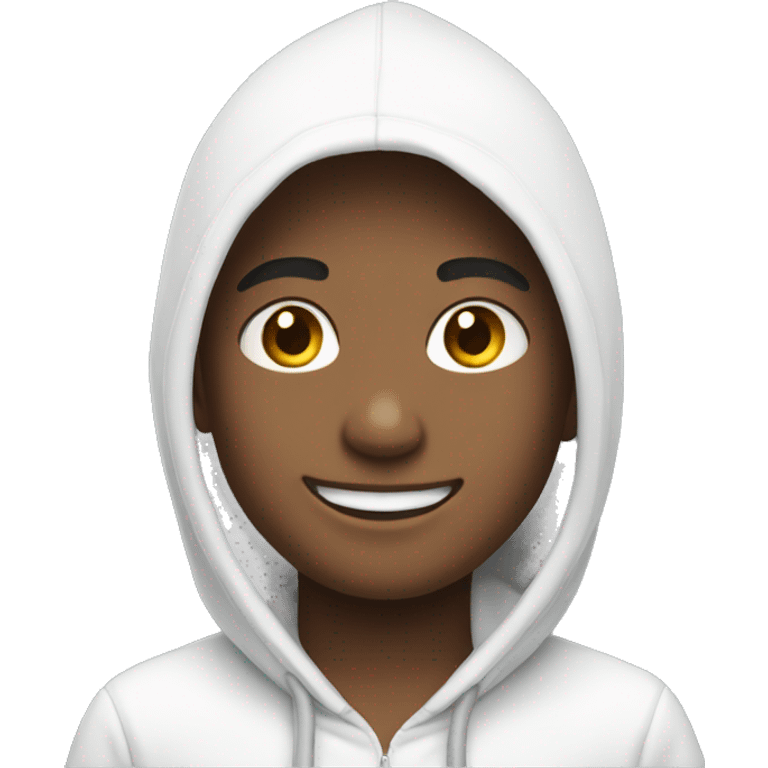 smiling boys in white hoodie emoji