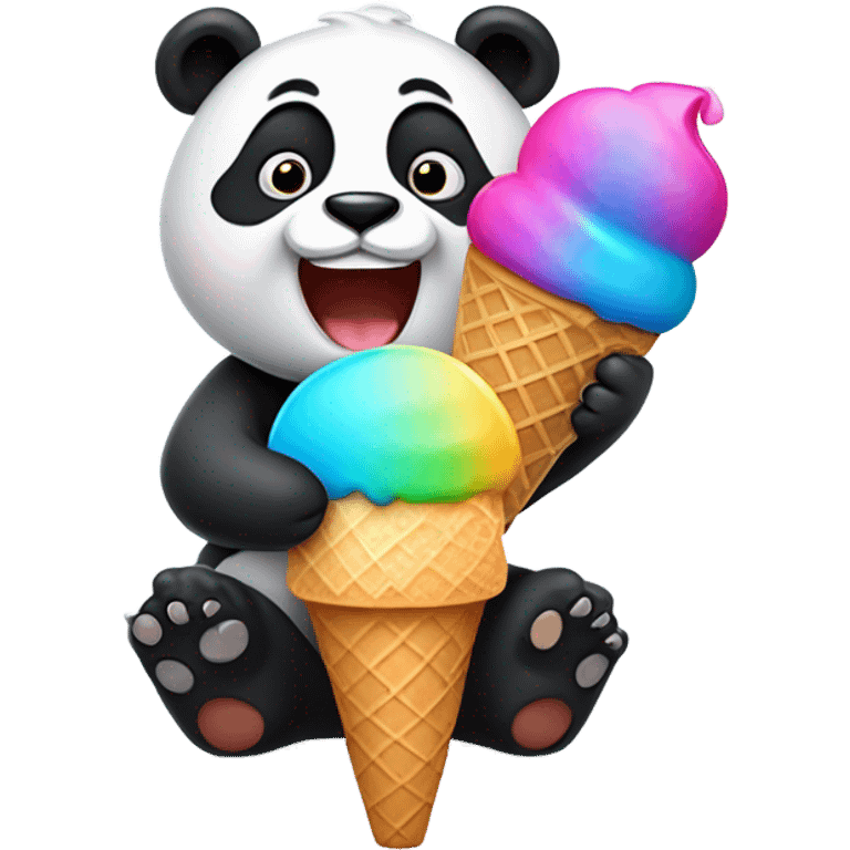 Panda eating ice cream emoji