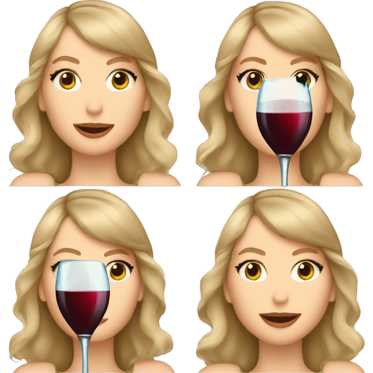 Taylor Swift drinking wine emoji