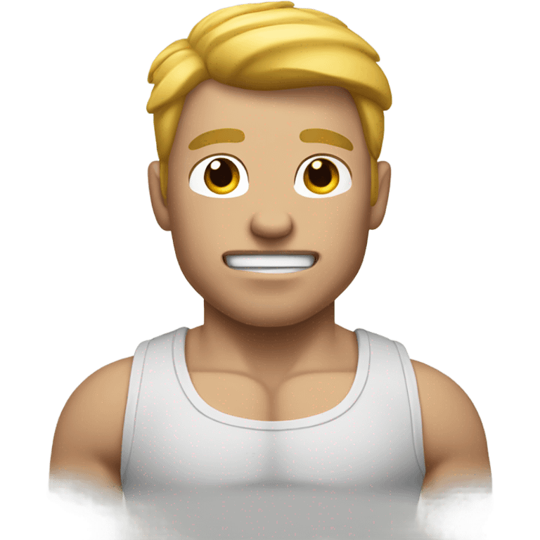 A muscular white-skinned man emoji. emoji