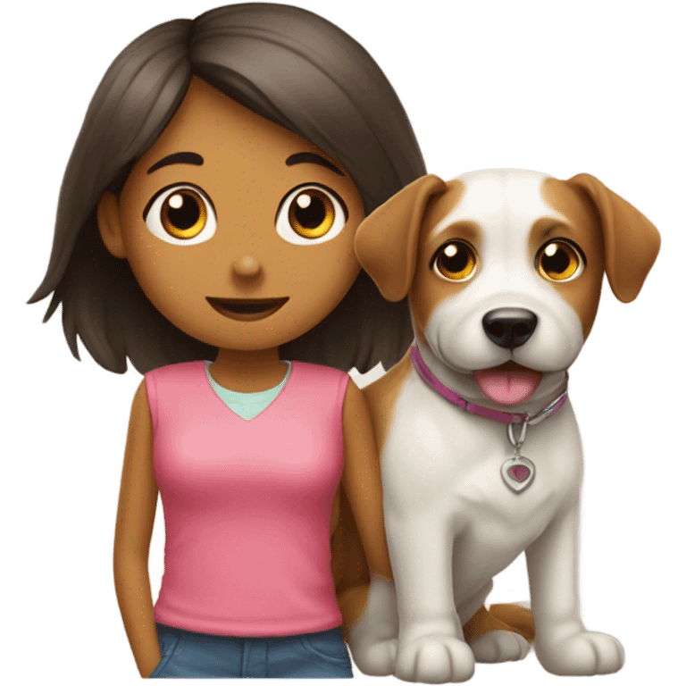 A dog with a girl emoji