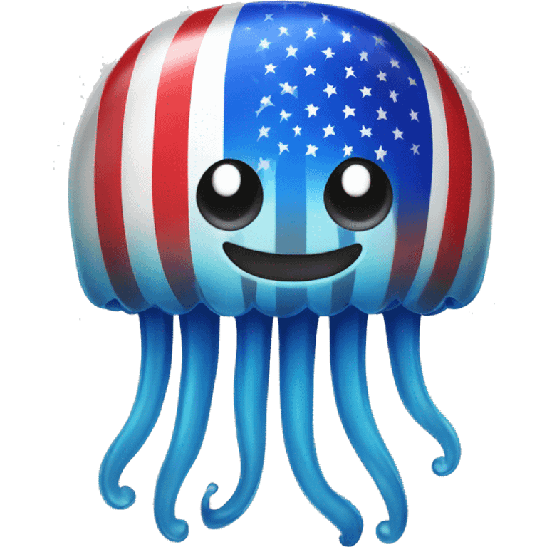 jellyfish with USA flag emoji