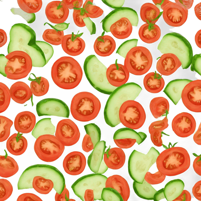 tomato cucumber tofu small salad emoji