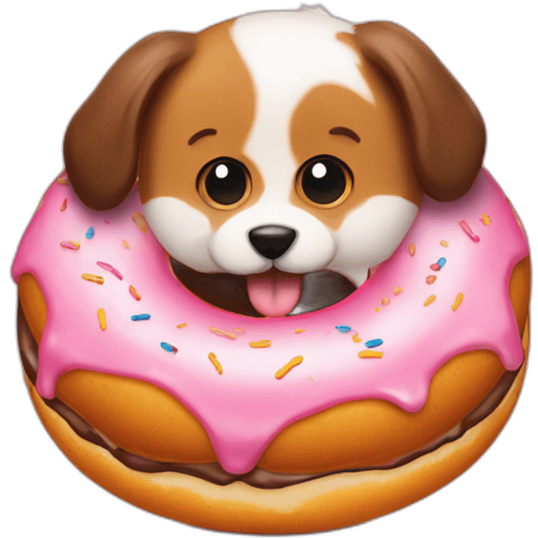 A cute Dog shaped donut emoji