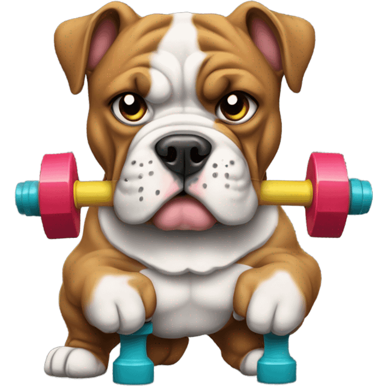 Dog lifting weights  emoji