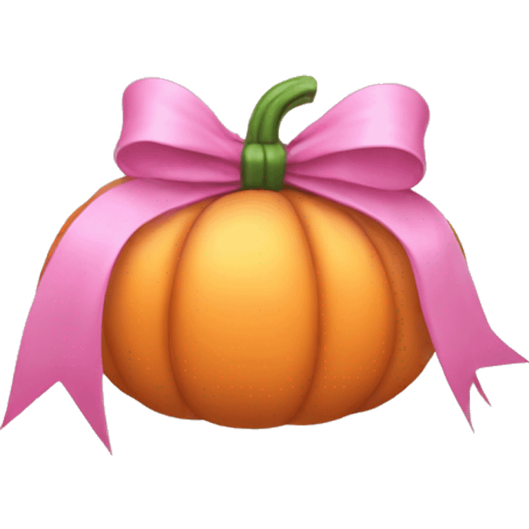 Light pink soft Pumpkin with a pink bow emoji