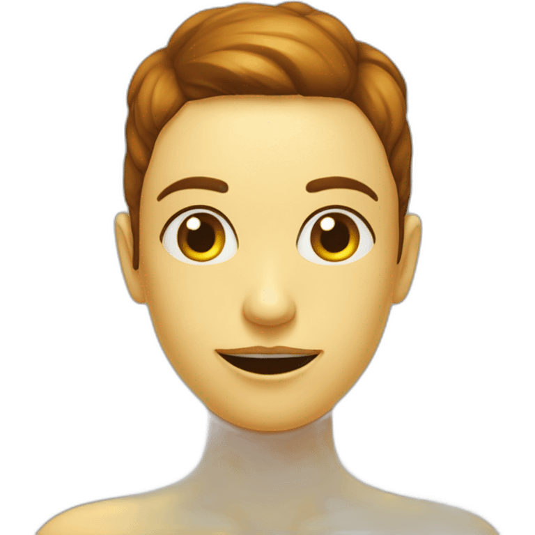 un visage emoji jaune basique rongeant ses ongles de stress avec du marron sur la tête  emoji