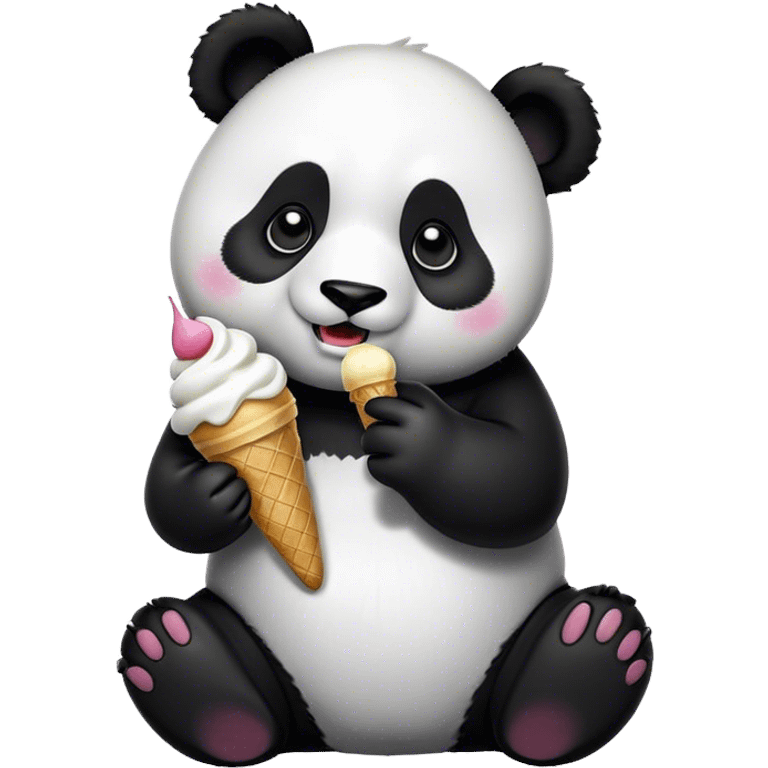 Panda eating ice cream emoji