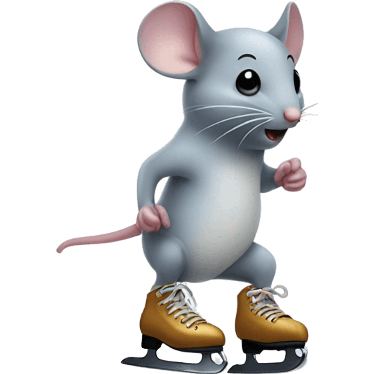 Mouse with ice skates emoji