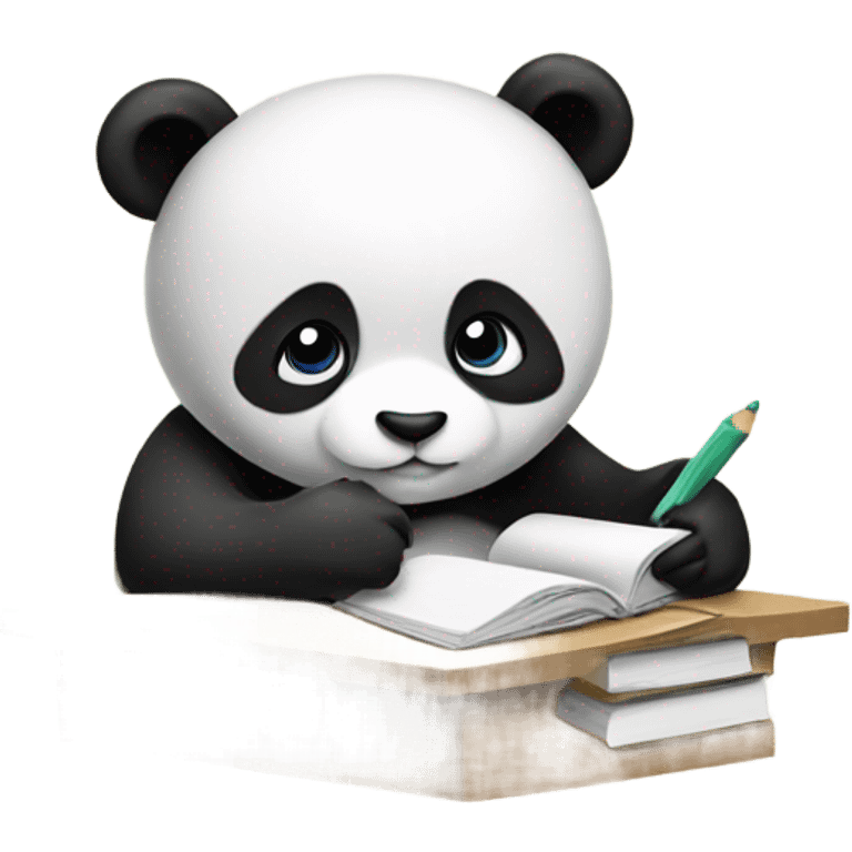 panda doing homework  emoji