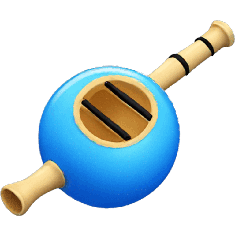 blue ocarina globular flute emoji