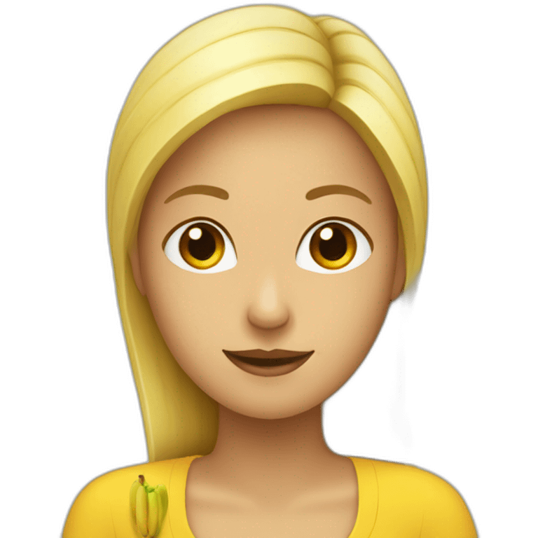 Femme x qui tient une banane emoji