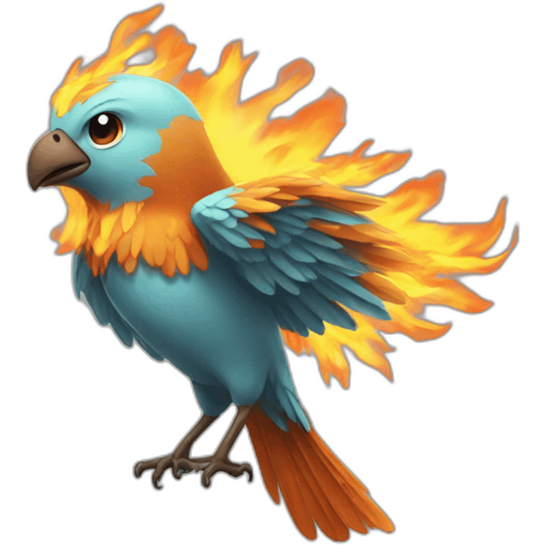 bird with fire for wings emoji